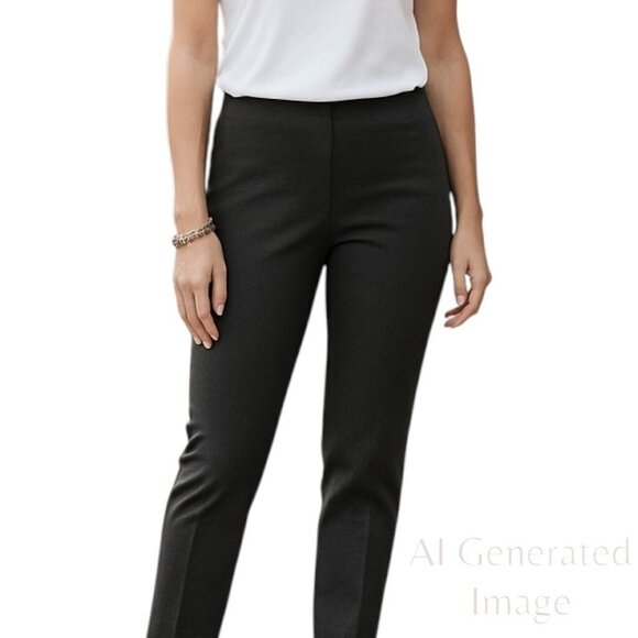 Talbots Womens Classic Side Zip Dress Pant Gray Stretch Knit Flat Front Size 16 - Picture 1 of 12